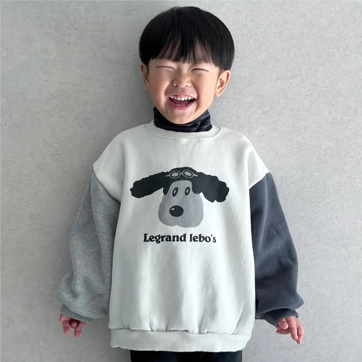 Girls Cartoon Puppy Sweatshirt Spliced Sleeve T-Shirt - Image 3