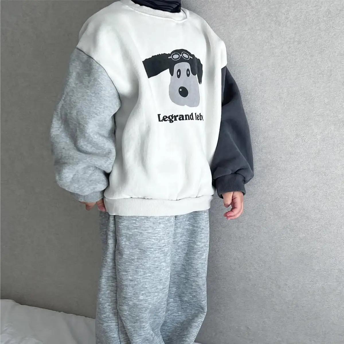 Girls Cartoon Puppy Sweatshirt Spliced Sleeve T-Shirt — feature 10