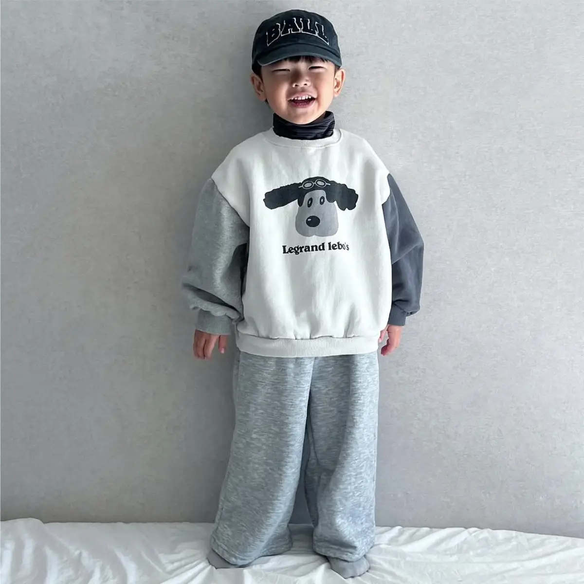 Girls Cartoon Puppy Sweatshirt Spliced Sleeve T-Shirt — feature 5