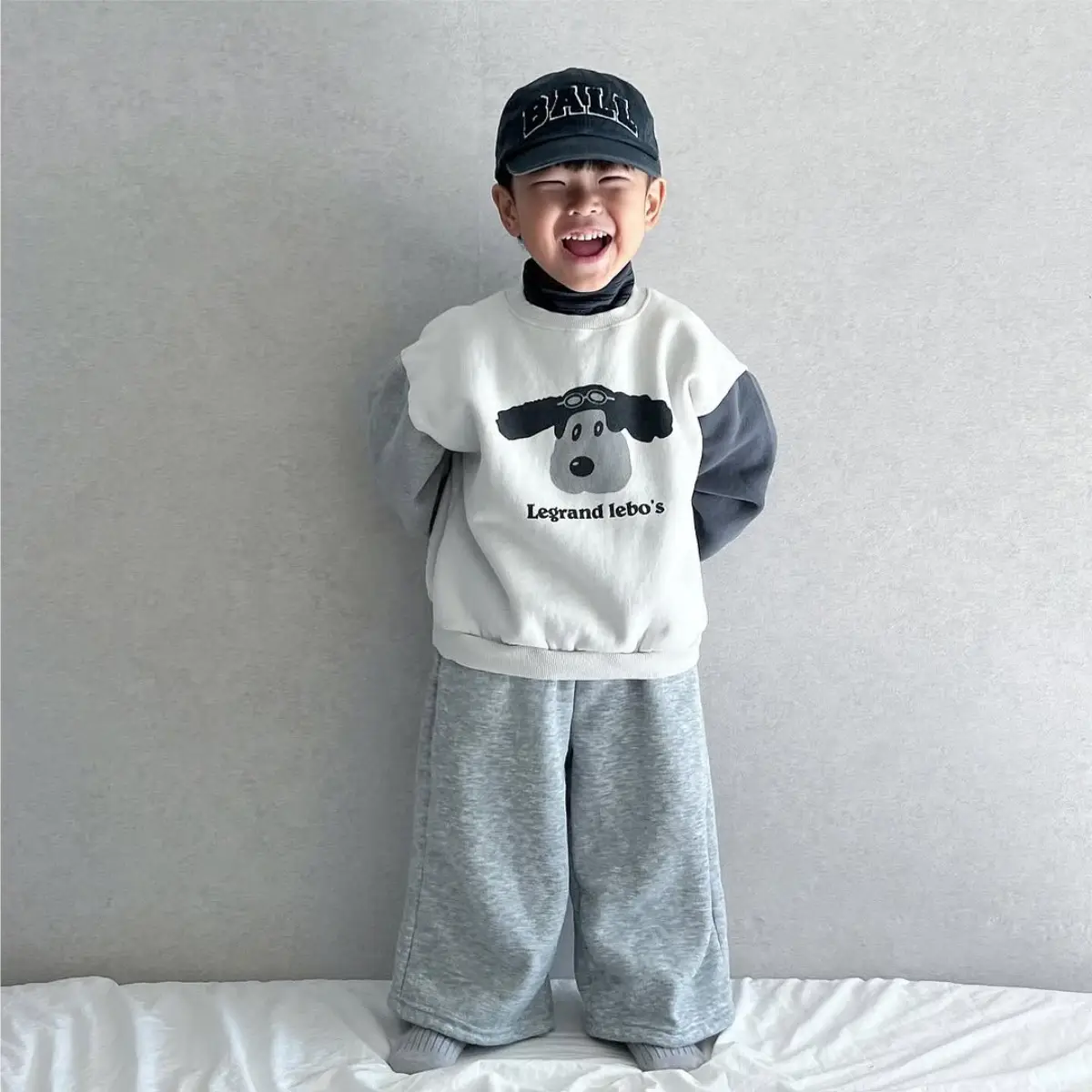 Girls Cartoon Puppy Sweatshirt Spliced Sleeve T-Shirt — feature 8