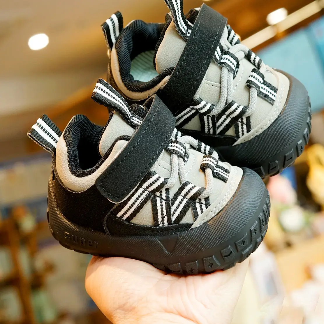 Toddler Shoes Black Grey New 1-2Yrs Non-Slip