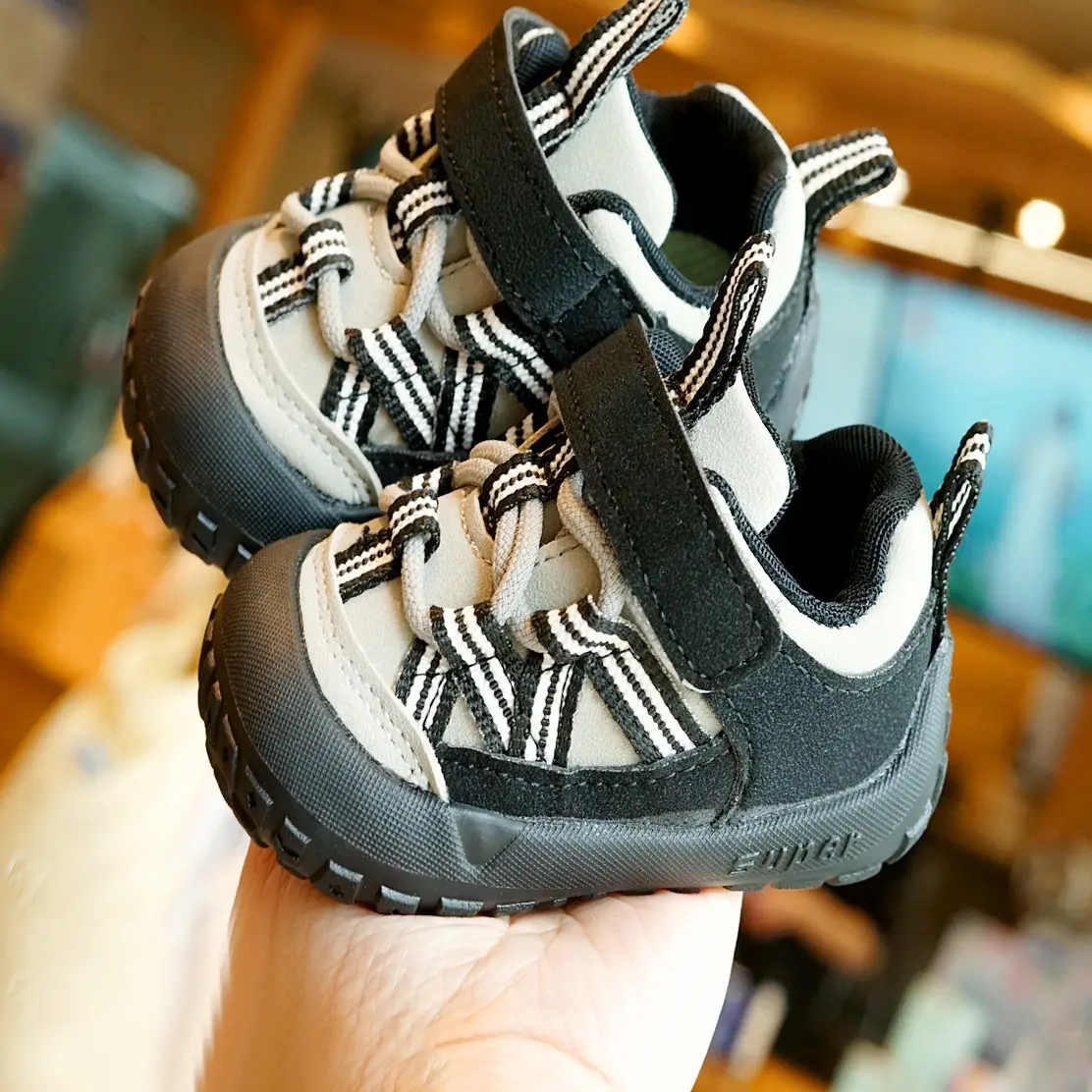 Toddler Shoes Black Grey New 1-2Yrs Non-Slip