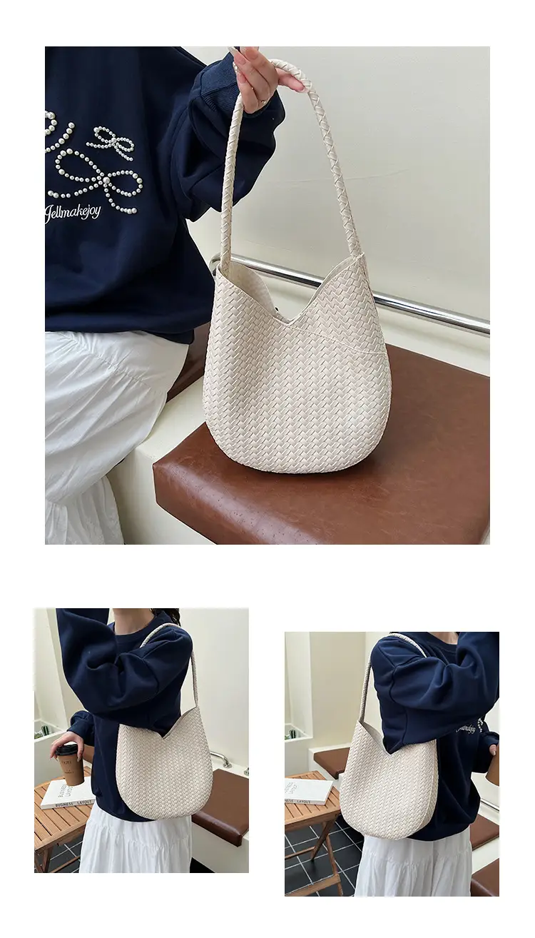 Brown Woven Shoulder Bag Large Capacity 2025 — feature 22