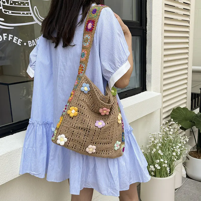 Women Hollow Out Woven Beach Bag 2025 New Yarn Large Capacity - Image 6