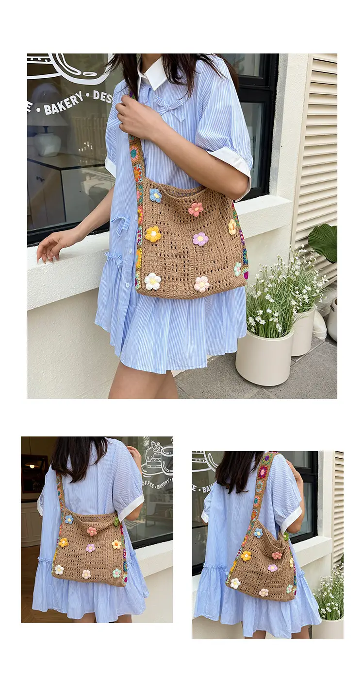 Women Hollow Out Woven Beach Bag 2025 New Yarn Large Capacity — feature 10