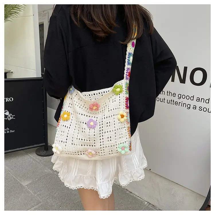 Women Hollow Out Woven Beach Bag 2025 New Yarn Large Capacity — feature 13