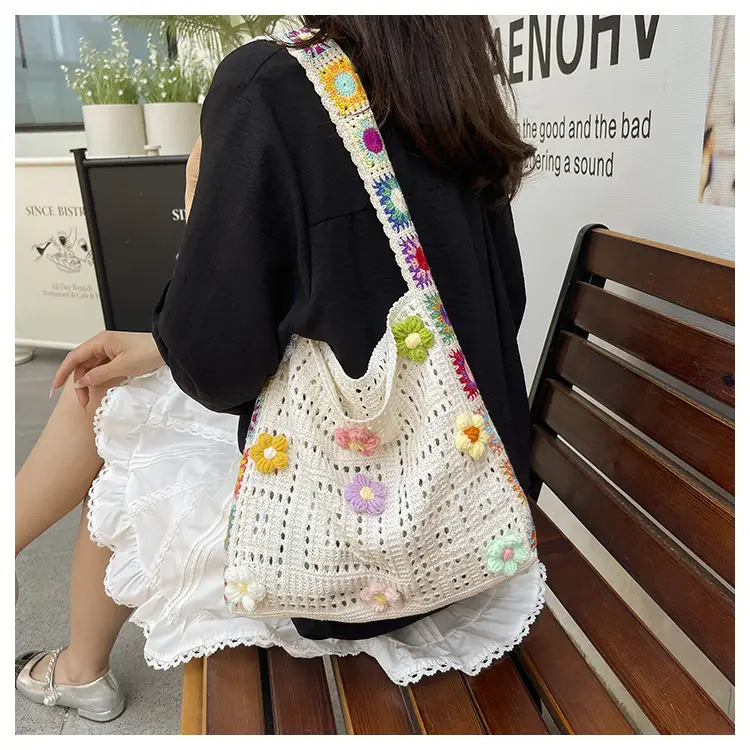 Women Hollow Out Woven Beach Bag 2025 New Yarn Large Capacity — feature 14