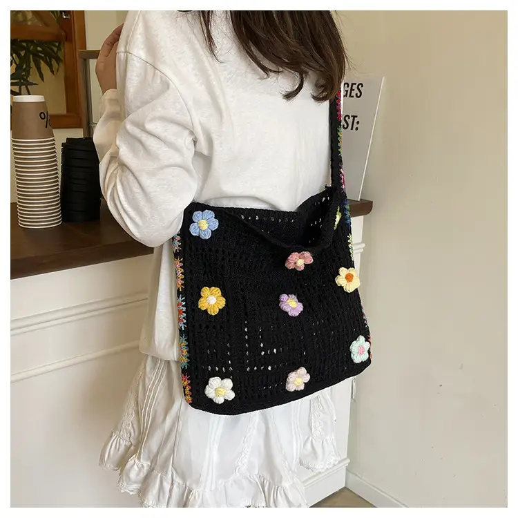 Women Hollow Out Woven Beach Bag 2025 New Yarn Large Capacity — feature 17