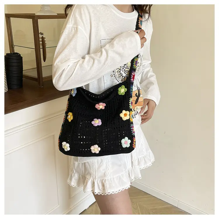 Women Hollow Out Woven Beach Bag 2025 New Yarn Large Capacity — feature 19