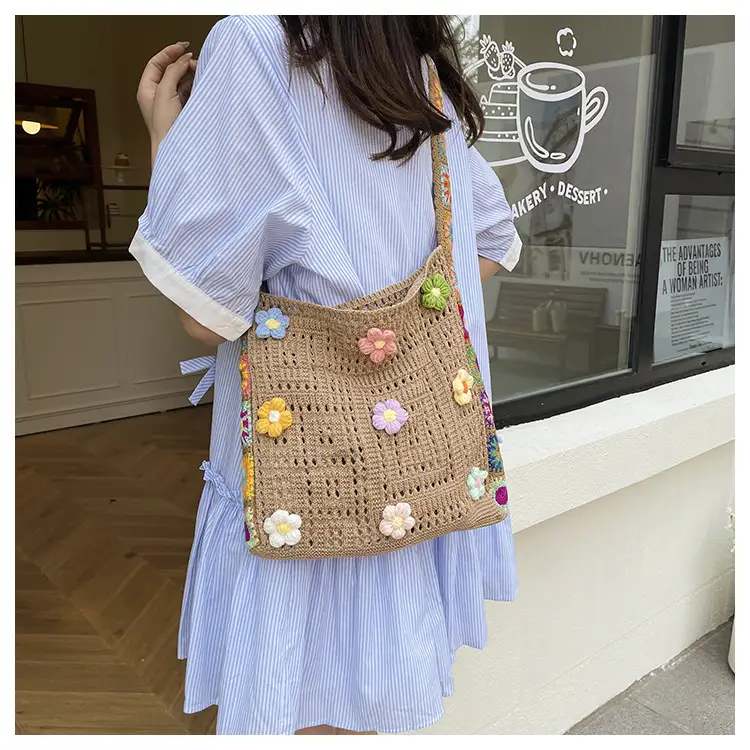 Women Hollow Out Woven Beach Bag 2025 New Yarn Large Capacity — feature 22