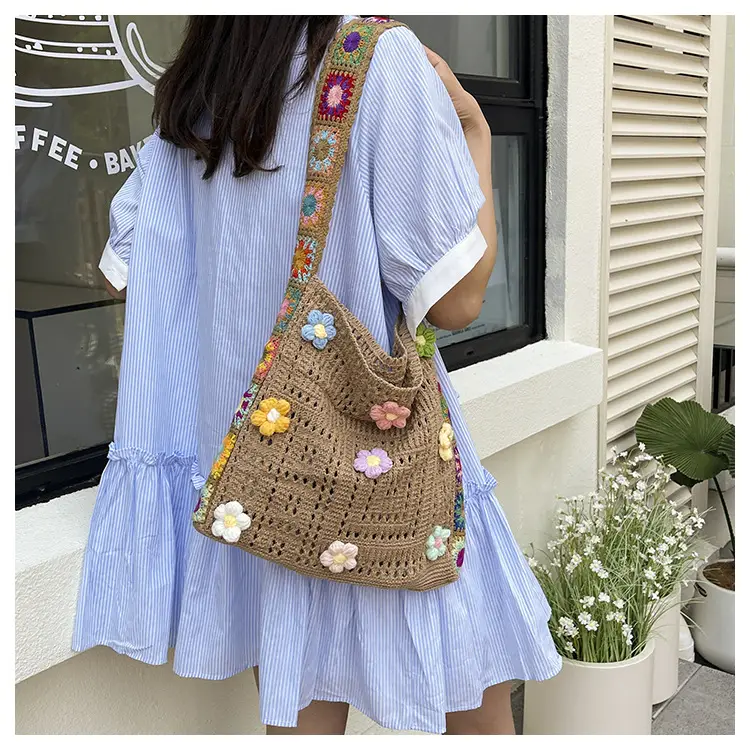 Women Hollow Out Woven Beach Bag 2025 New Yarn Large Capacity — feature 25