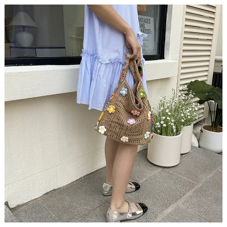 Women Hollow Out Woven Beach Bag 2025 New Yarn Large Capacity — feature 26
