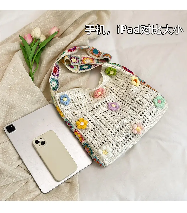 Women Hollow Out Woven Beach Bag 2025 New Yarn Large Capacity — feature 5