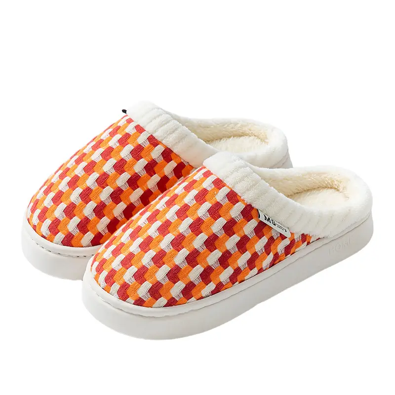 Cotton Warm Slippers for Women Men Winter Indoor Non-Slip - Image 38
