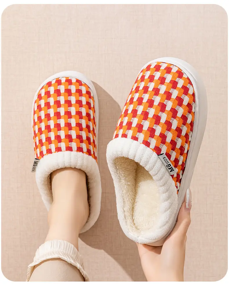 Cotton Warm Slippers for Women Men Winter Indoor Non-Slip — feature 6