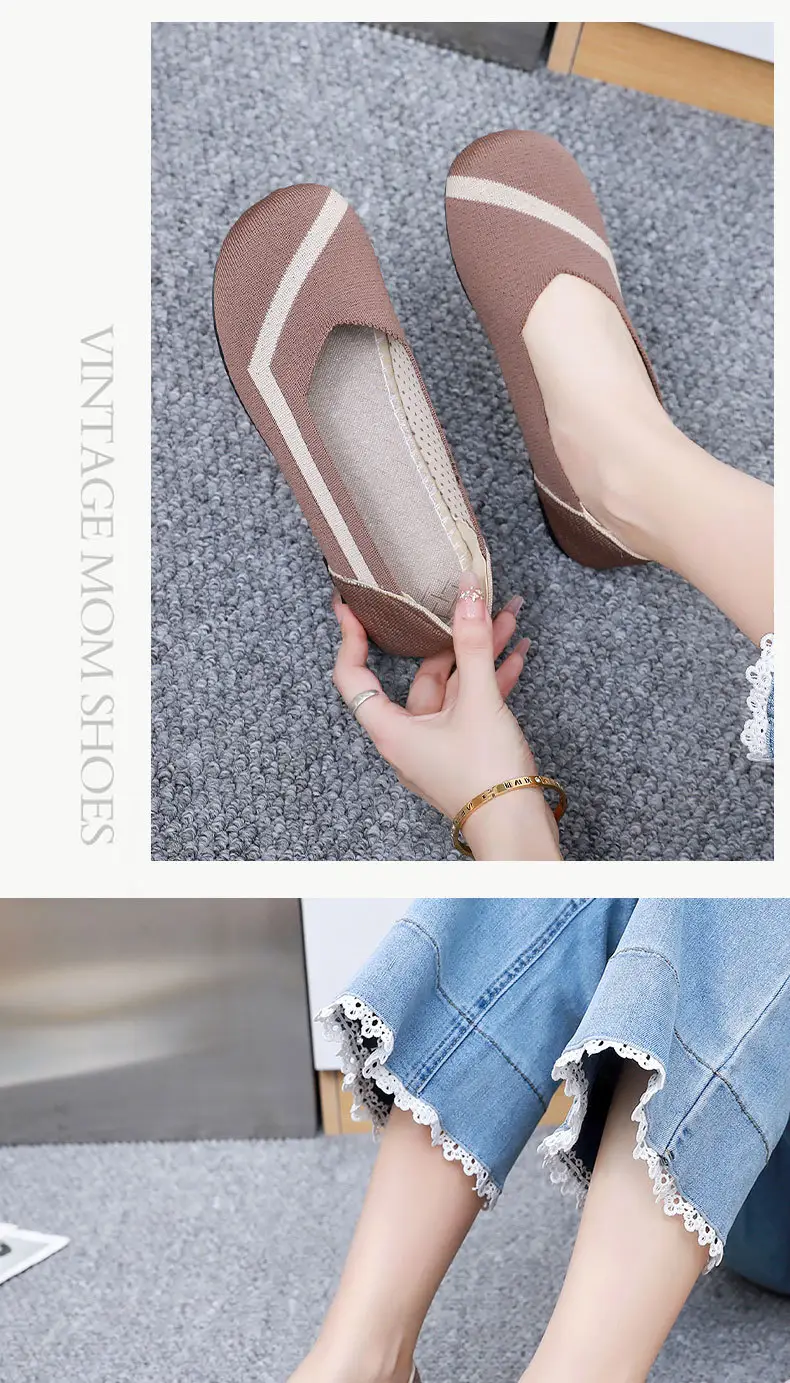 Shoes for Women, Fashionable and Casual Fly-Knit Shoes, Cross-Border Foreign Trade Flat-Soled Breathable Shallow-Mouthed Shoes, Non-Slip Slip-On Slip-Ons — feature 15
