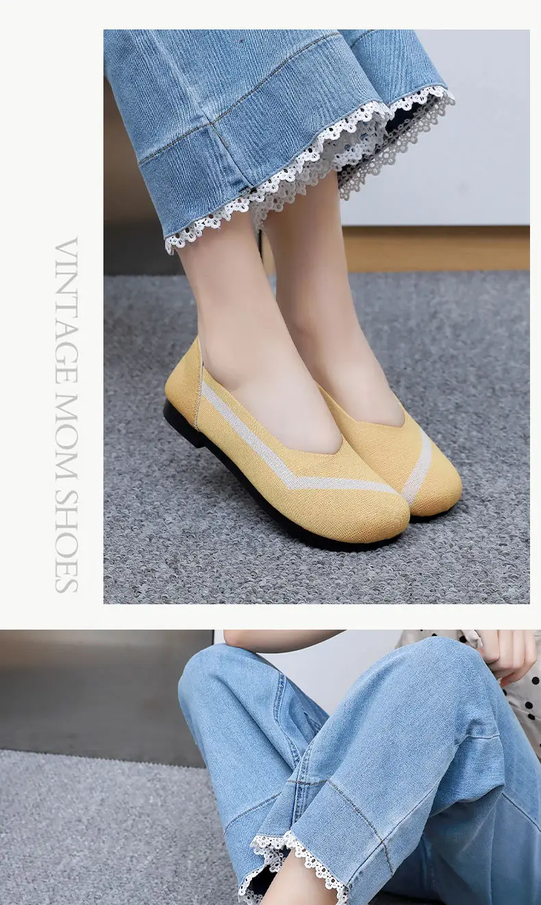 Shoes for Women, Fashionable and Casual Fly-Knit Shoes, Cross-Border Foreign Trade Flat-Soled Breathable Shallow-Mouthed Shoes, Non-Slip Slip-On Slip-Ons — feature 19