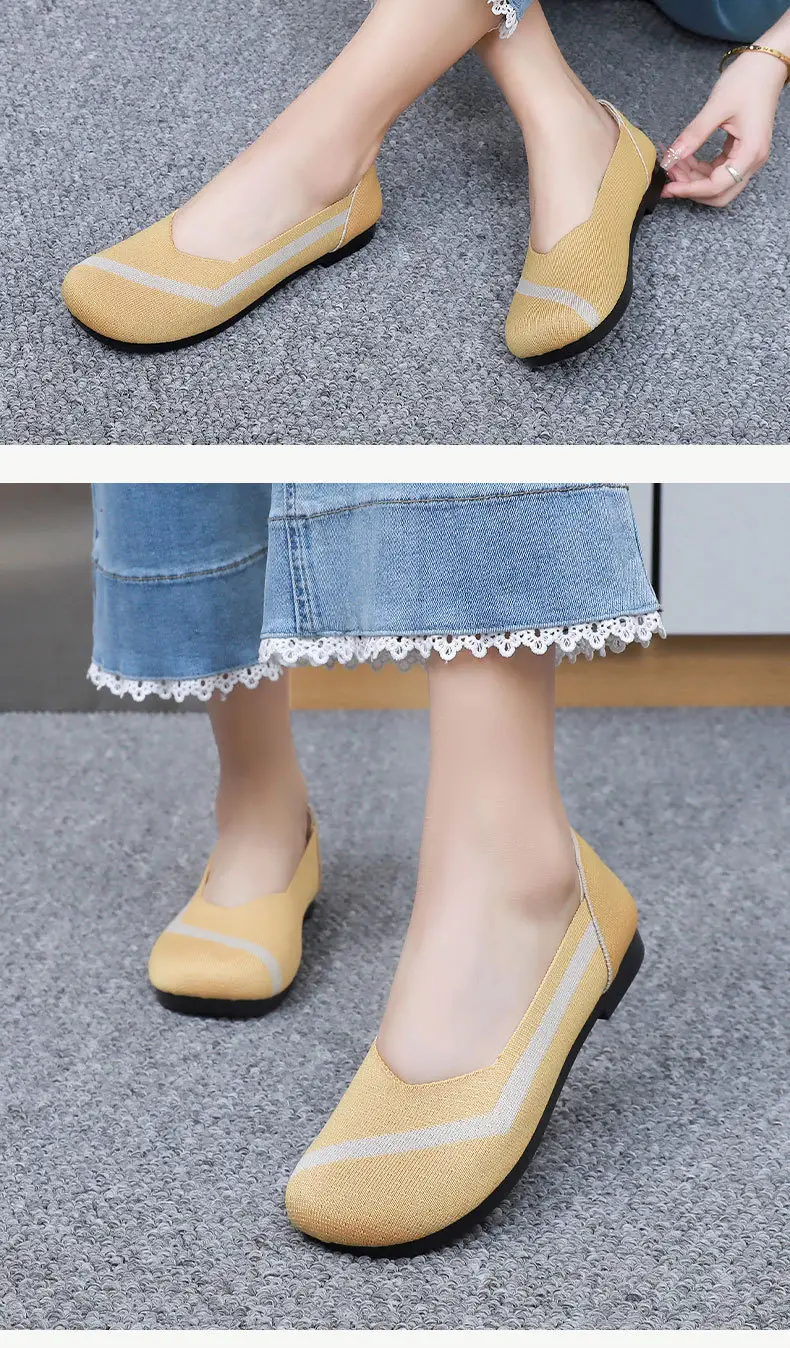 Shoes for Women, Fashionable and Casual Fly-Knit Shoes, Cross-Border Foreign Trade Flat-Soled Breathable Shallow-Mouthed Shoes, Non-Slip Slip-On Slip-Ons — feature 20
