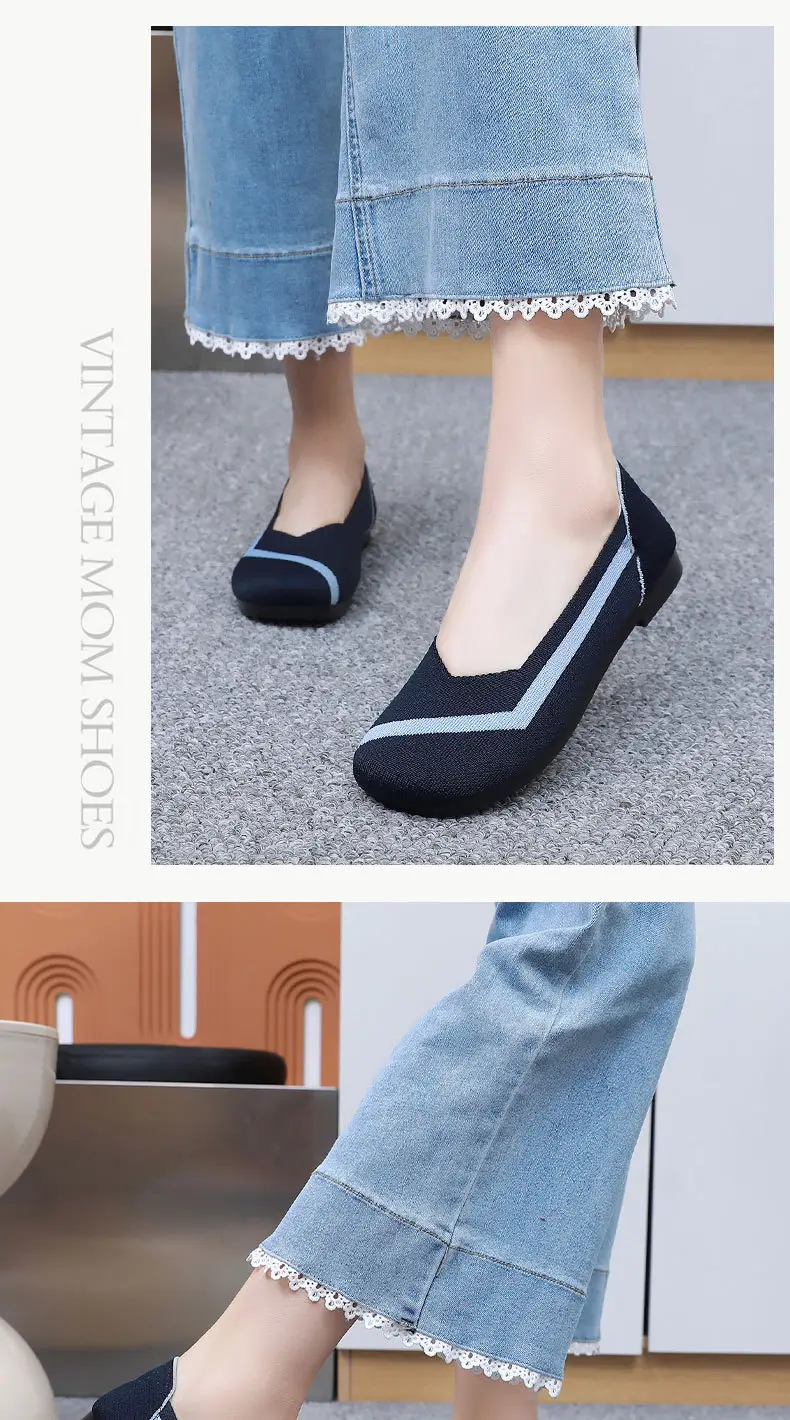 Shoes for Women, Fashionable and Casual Fly-Knit Shoes, Cross-Border Foreign Trade Flat-Soled Breathable Shallow-Mouthed Shoes, Non-Slip Slip-On Slip-Ons — feature 23