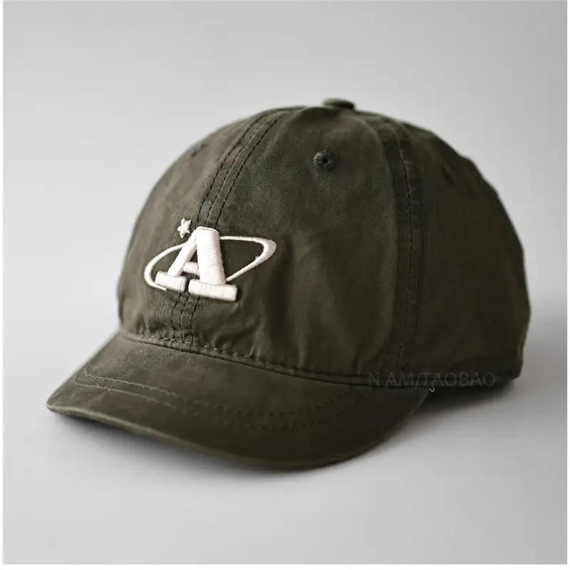 Men's Olive Green Three-Dim Embroidery Cap - Image 8