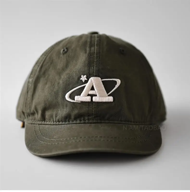 Men's Olive Green Three-Dim Embroidery Cap — feature 1