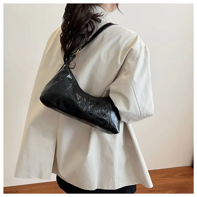 Women's Brown Crocodile-Textured Shoulder Bag 2025 — feature 24