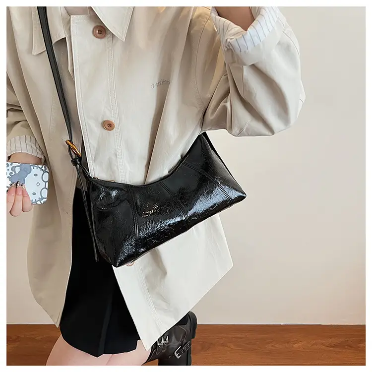 Women's Brown Crocodile-Textured Shoulder Bag 2025 — feature 27