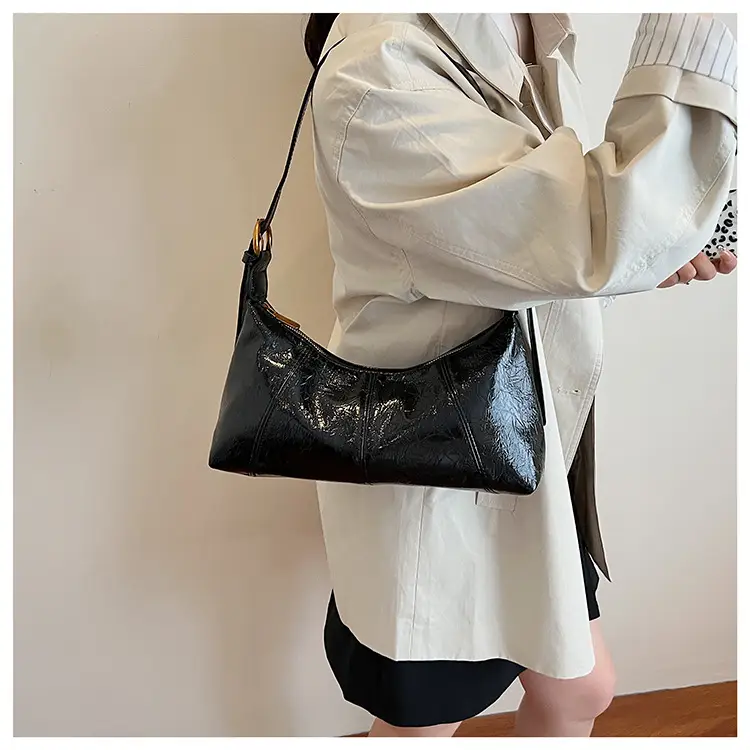 Women's Brown Crocodile-Textured Shoulder Bag 2025 — feature 29