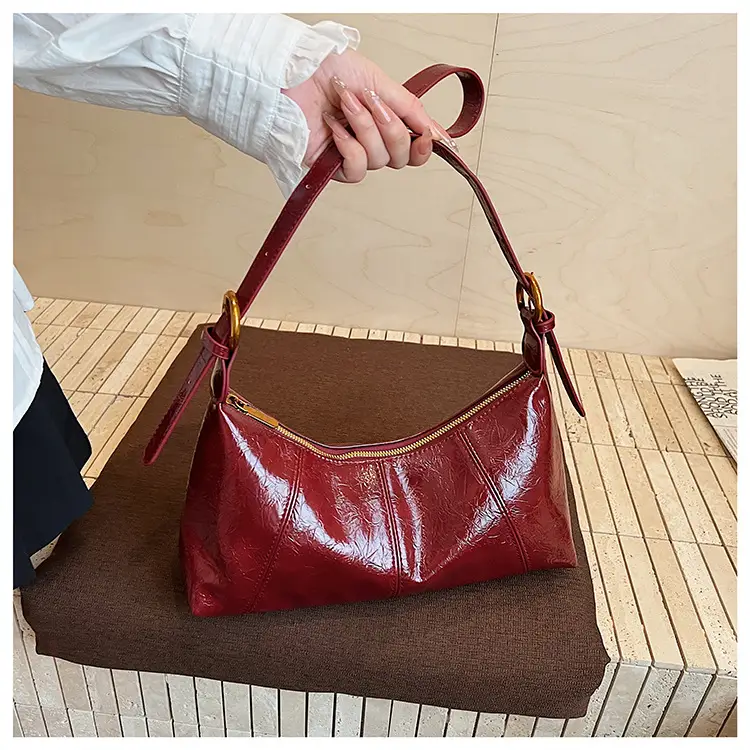 Women's Brown Crocodile-Textured Shoulder Bag 2025 — feature 44