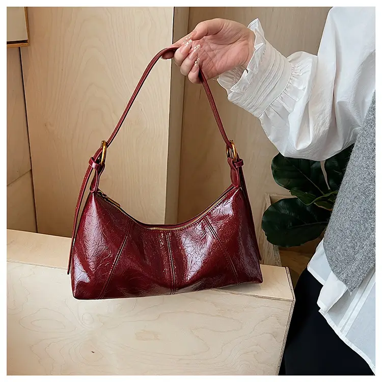 Women's Brown Crocodile-Textured Shoulder Bag 2025 — feature 48