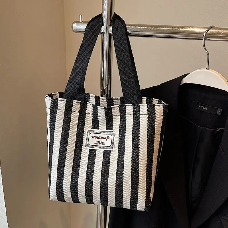 Women Striped Canvas Tote Bag 2026 — feature 16