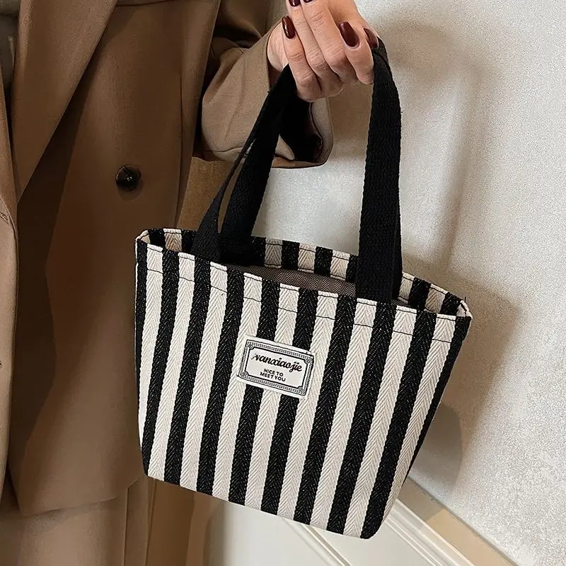 Women Striped Canvas Tote Bag 2026 — feature 8