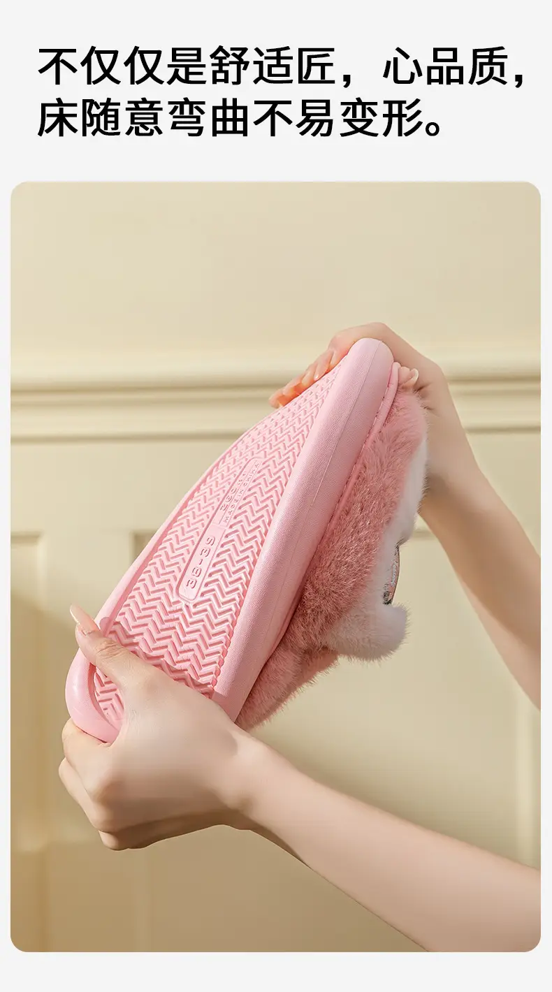 2025 Outdoor Wear Cotton Slippers for Women with Thick Soles for Home Winter Indoor Trendyy Warm Home Men's Wool Slippers — feature 11