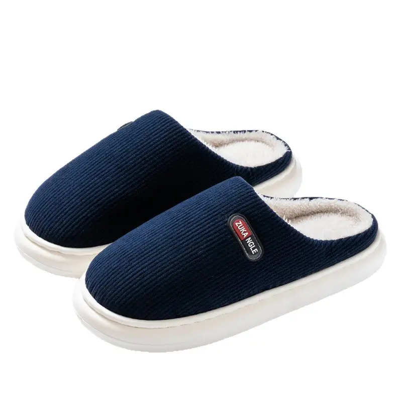 Home Cotton Slippers for Men and Women in Winter Thick-Soled Warm Anti-Slip Home Indoor Home Couple Winter Wool Slippers Cotton Shoes - Image 8