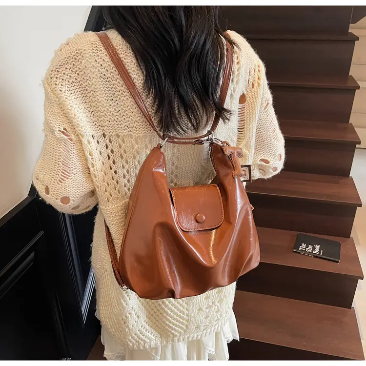 Korean Style Brown Leather Crossbody Bag for Women — feature 13