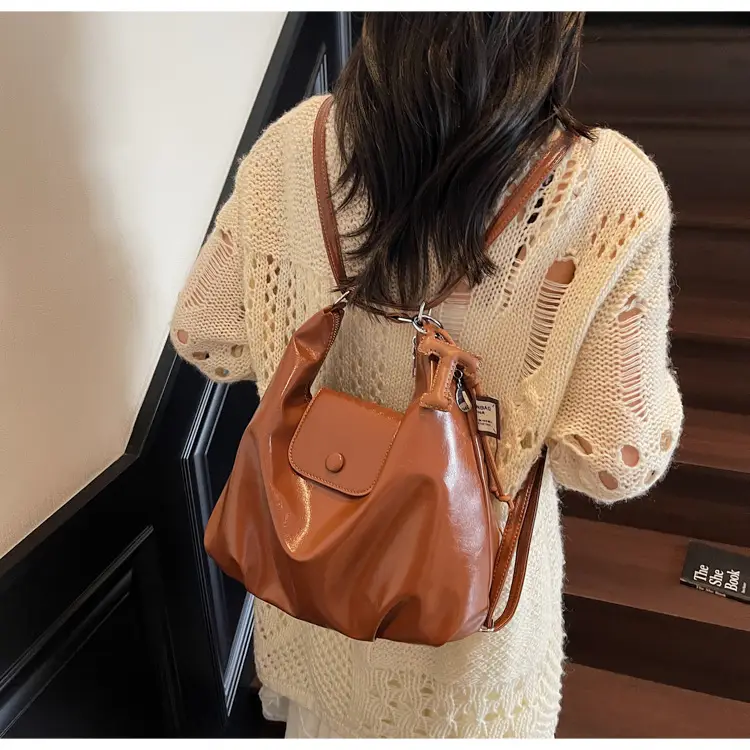 Korean Style Brown Leather Crossbody Bag for Women — feature 14