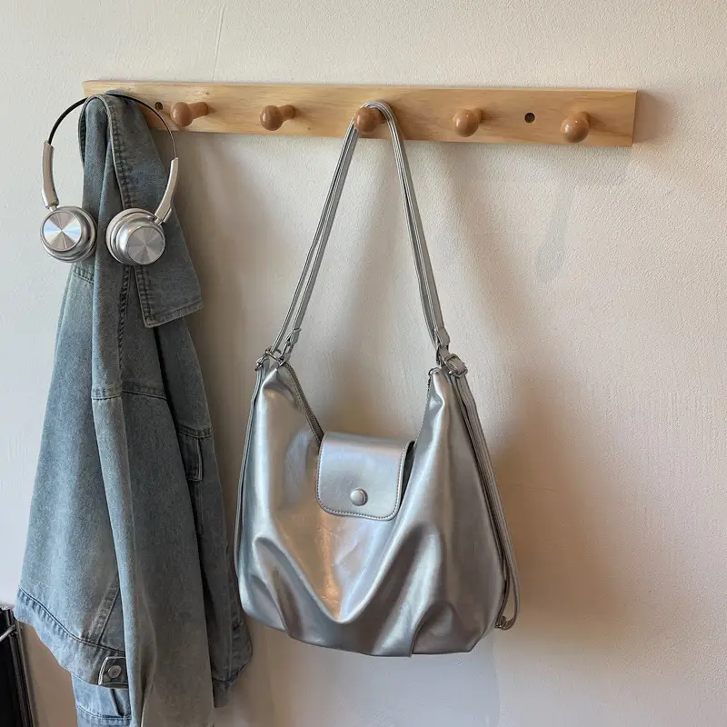 Korean Style Brown Leather Crossbody Bag for Women