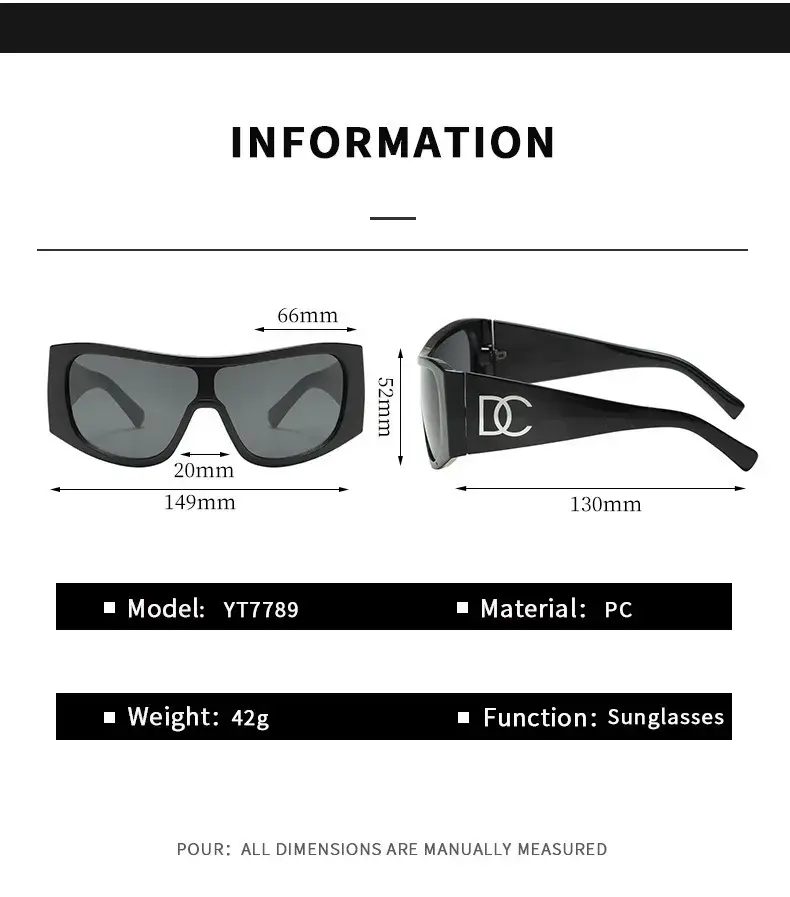 2025 Y2K Sunglasses Women Black Pink Large Frame — feature 8