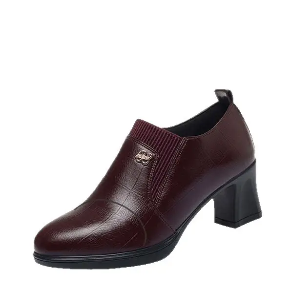 Burgundy Leather Mother's Heel Boots 2025 - Image 7