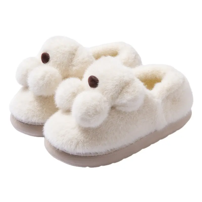 New Style Bear Plush Cotton Slippers for Kids - Image 9