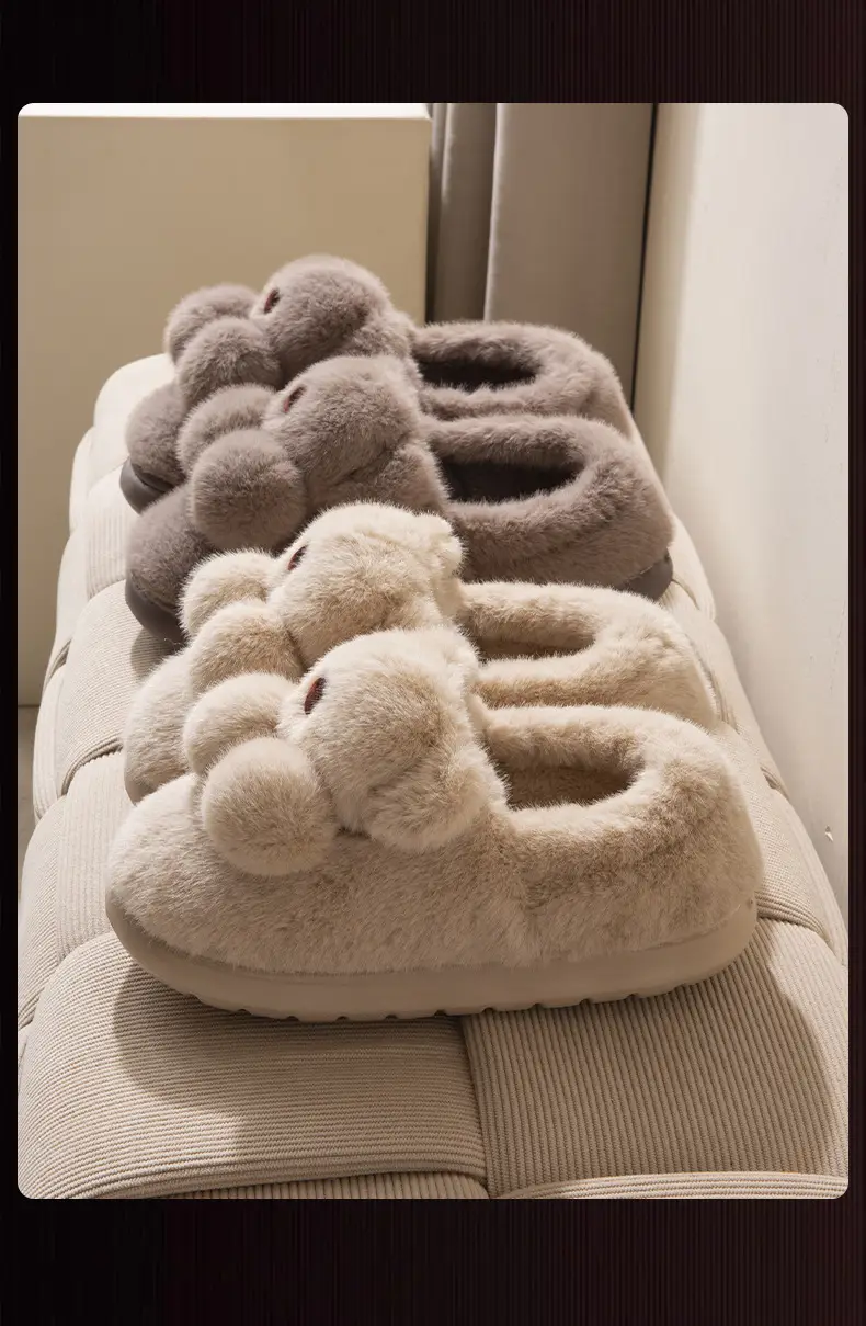 New Style Bear Plush Cotton Slippers for Kids — feature 17