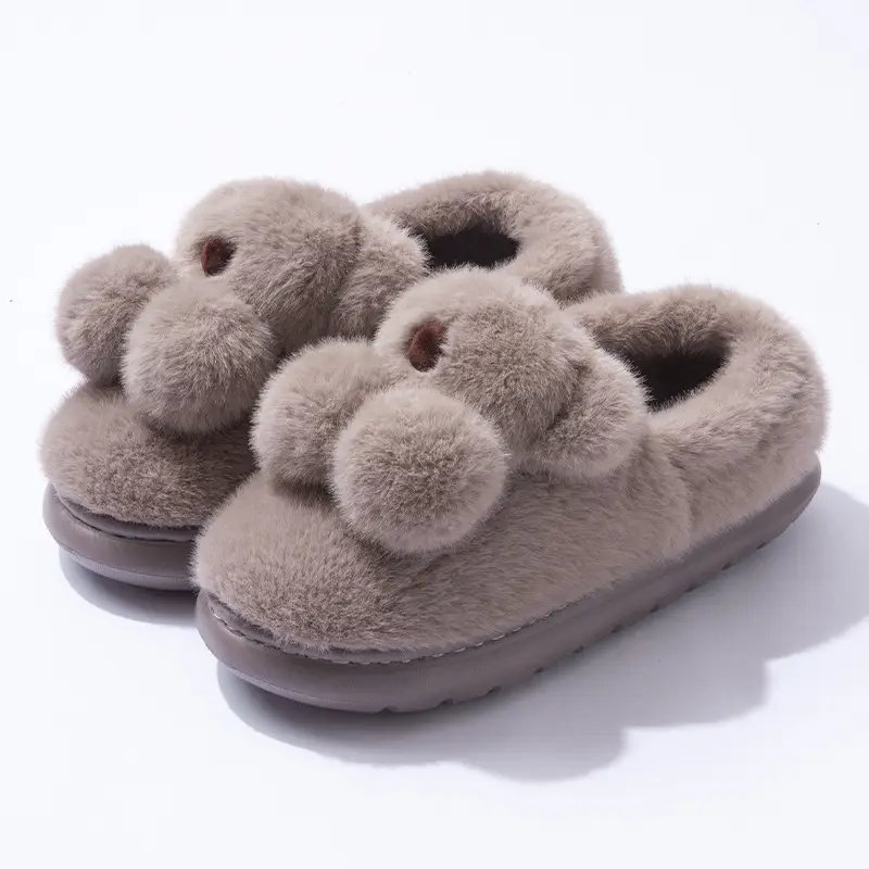New Style Bear Plush Cotton Slippers for Kids - Image 2