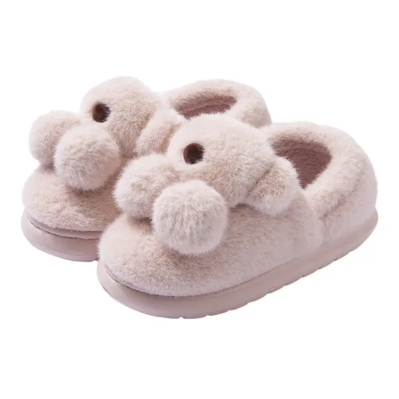New Style Bear Plush Cotton Slippers for Kids - Image 3