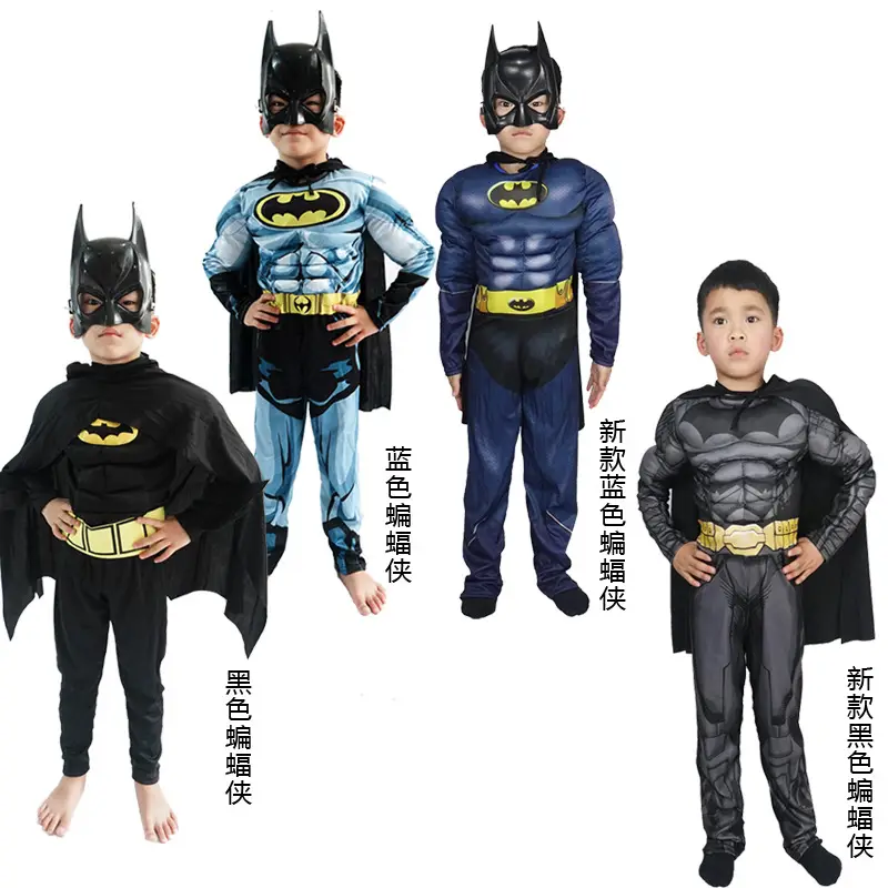 Iron Man Hulk Batman Captain America Halloween Children's Superhero Costumes Muscle Costumes