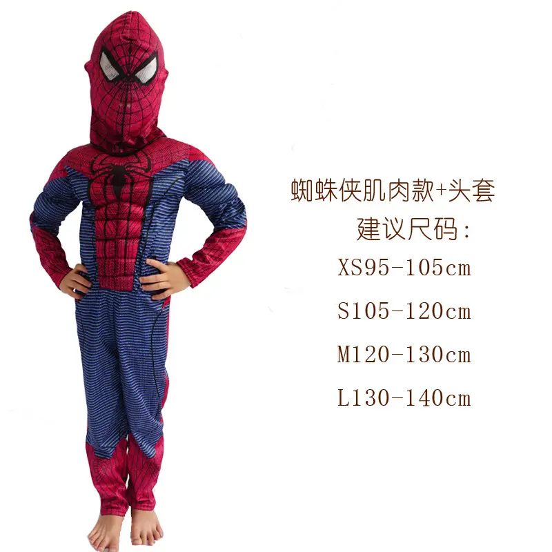 Iron Man Hulk Batman Captain America Halloween Children's Superhero Costumes Muscle Costumes