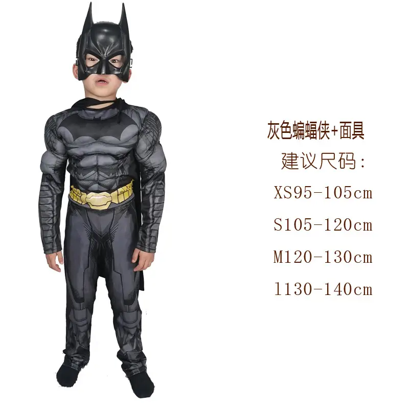 Iron Man Hulk Batman Captain America Halloween Children's Superhero Costumes Muscle Costumes