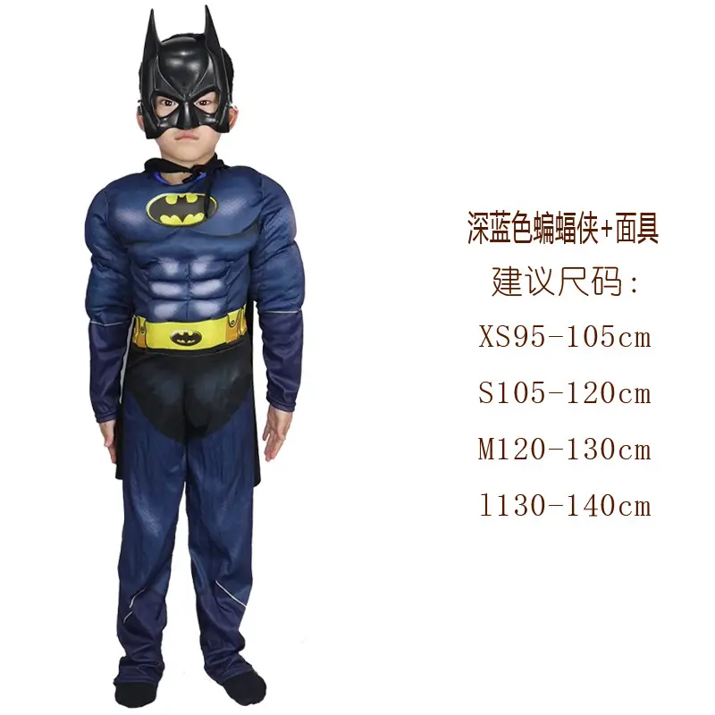 Iron Man Hulk Batman Captain America Halloween Children's Superhero Costumes Muscle Costumes