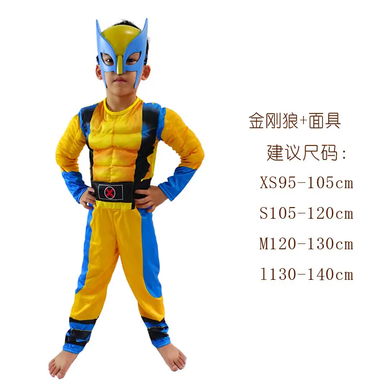 Iron Man Hulk Batman Captain America Halloween Children's Superhero Costumes Muscle Costumes