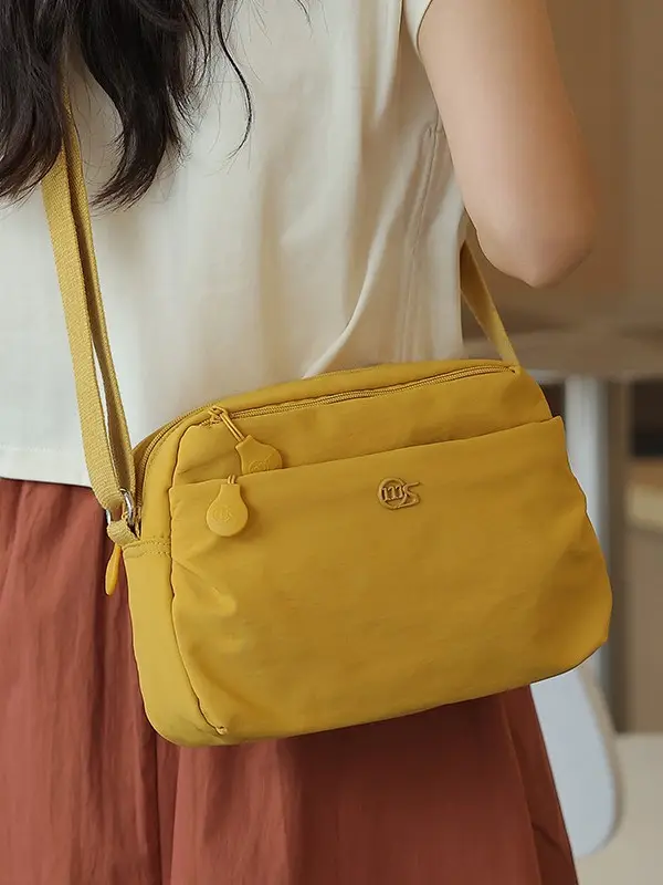 Women's Yellow Canvas Crossbody Bag Large Capacity 2025 - Image 8
