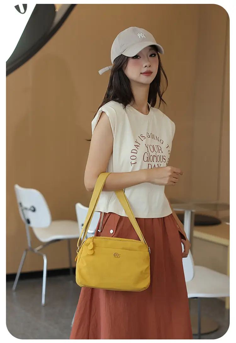Women's Yellow Canvas Crossbody Bag Large Capacity 2025 — feature 21